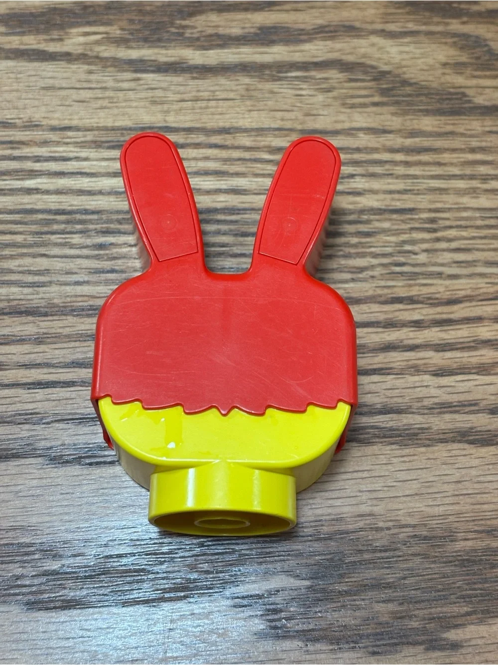 Vintage Lego Duplo Bunny Head Animal Face Ears Rabbit Yellow Red 90s